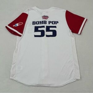 I’m The Bomb #55 White & Red Baseball Jersey Bomb Pop Popsicle Ice Cream Men’s L